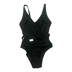 J. Crew Black One-Piece Swimsuit with Belt